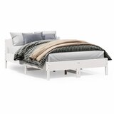 Maison Chic Posteljni okvir - Dvoposteljna postelja - Zakonska postelja brez vzmetnice bel 140x200 cm trdna borovina-J11437, (21772596) | Shoptok.si
