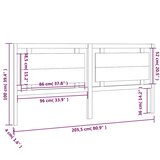  Uzglavlje za krevet sivo 205,5 x 4 x 100 cm od masivne borovine | shoptok.hr