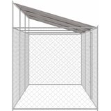  Kavez za psa s krovom Srebrno 600 x 200 x 256 cm Čelik i PE | Eponuda.com