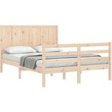 Kreveta s uzglavljem 120 x 200 cm od masivnog drva | shoptok.hr