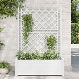 Maison Chic Vrtno cvetlično korito - Cvetlični Lonec z oporno mrežo 100x43x142 cm PP belo, (21789036) | Shoptok.si