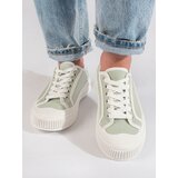 Shelvt Light green women's platform sneakers Cijene