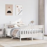 Maison Chic Posteljni okvir - Dvoposteljna postelja - Zakonska postelja brez vzmetnice bel 150x200 cm trdna borovina-J11528, (21760859) | Shoptok.si