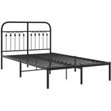  Metalni okvir za krevet s uzglavljem crni 120x200 cm | shoptok.hr