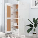 vidaXL Knjižna omara visok sijaj bela 82,5x30,5x150 cm iverna plošča, (20706235) | Shoptok.si