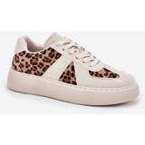 Boto Women's Sneakers with Leopard Print on Platform Beige Nativira | Shoptok.si