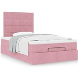 vidaXL Otomanski posteljni okvir z vzmetnicami roza 120x200cm žamet, (21609910) | Shoptok.si
