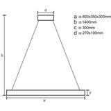  LED luster na sajli, prigušiva, LED/100W/230V 3000-6500K zlatna + daljinski upravljač | Eponuda.com