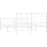  Metalni okvir kreveta uzglavlje i podnožje bijeli 140x200 cm | shoptok.hr