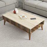 Hanah home milan - walnut, travertine walnuttravertine coffee table | ePonuda.com