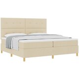vidaXL Box Spring postelja z vzmetnico krem 200x200 cm tkanina, (22051173) Cene
