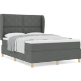  Krevet s kutijom i madracem Tamnosiva 160x200 cm Tkanina | shoptok.hr