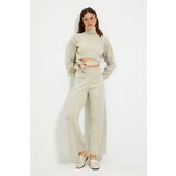 Trendyol beige Sweater Pants Lacing Detail Knitwear Bottom-Top Set Cene