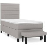  Krevet s oprugama i madracem svjetlosivi 100x200 cm od tkanine | shoptok.hr