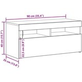 vidaXL TV omara Črni hrast Inženirski les 90 x 35 x 40 cm Shranjevanje | Shoptok.si