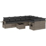 Maison Chic Seti vrtnega pohištva - Vrtna garnitura - Vrtni pohištvo set 10-delna z blazinami siv poli ratan, (21815034) | Shoptok.si