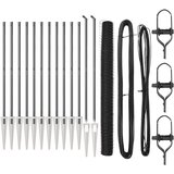 vidaXL Pento ograja Siva 1.6x25 m Jeklo, Stebri z vrhom 13 kos Ø32 mm 180 cm Galvanizirano jeklo | Shoptok.si