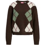 JJXX Pulover 'JXHARVI' temno rjava / meta / karminsko rdeča / bela Cene