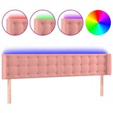 Maison Chic led posteljno vzglavje - vzglavna omarica - nočna omarica roza 183x16x78/88 cm žamet, (21710903) | Shoptok.si