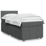 vidaXL Krevet s oprugama i madracem tamnosivi 100 x 200 cm od tkanine | shoptok.hr