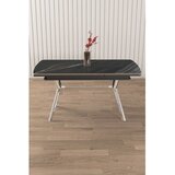 Hanah home trpezarijski sto na razvlačenje Weps, 150 × 89 cm (razvučen 200 cm), ploča u dekoru crnog mermera, hromirane noge | Eponuda.com
