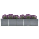  Povišena vrtna gredica od pocinčanog čelika 400x80x45 cm siva | shoptok.hr