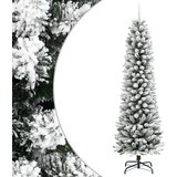vidaXL Ozka umetna novoletna jelka s snegom 210 cm PVC in PE cene