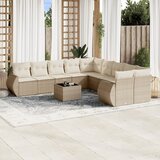 Maison Chic Seti vrtnega pohištva - Vrtna garnitura - Vrtni pohištvo set 11-delna z blazinami bež poli ratan, (21817475) | Shoptok.si