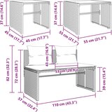  4-dijelni set vrtnih sofa od poliratana s jastucima crni | shoptok.hr