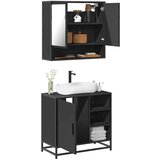  2-dijelni set kupaonskog namještaja crni od konstruiranog drva | shoptok.hr