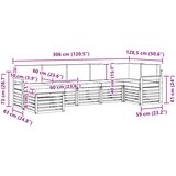  Set vanjskih sofa 6 pcs Bijela i svijetlosiva | shoptok.hr