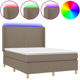  box spring s madracem LED smeđesivi 140x190 cm tkanina | shoptok.hr