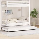 vidaXL Posteljni okvir Bela Trd borov les 90 x 200 cm Vzdržljiv | Shoptok.si