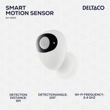 Deltaco SMART HOME WiFi Senzor Pokreta, PIR, WiFi 2.4 GHz, Bijelo/Crni | shoptok.hr