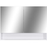  LED kupaonski ormarić s ogledalom bijeli 80 x 15 x 60 cm MDF | shoptok.hr