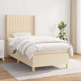  Krevet s oprugama i madracem krem 90 x 200 cm od tkanine | shoptok.hr