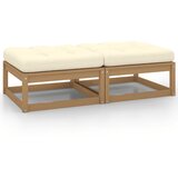 Maison Chic Vrtni stolček - Vrtni stoli za noge z blazino 2 kosa medeno rjava borovina JS971, (21877855) | Shoptok.si