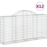  Lučne gabionske košare 12kom 200x30x100/120cm pocinčano željezo | shoptok.hr