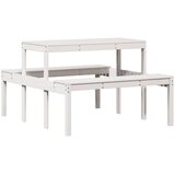  Stol za piknik bijeli 110 x 134 x 75 cm od masivne borovine | shoptok.hr