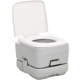  Prijenosni toalet za kampiranje sivo-bijeli 10 + 10 L HDPE | shoptok.hr