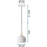 Toolight Viseća LED lampa G087-1CP BLACK CHROME | shoptok.hr