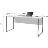 XORA pisalna miza kovina, leseni material srebrne barve, svetlo siva | Shoptok.si