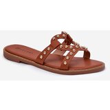 Boto Decorated Flat Women's Sandals Camel Adivrae | Shoptok.si