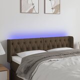  LED Uzglavlje tamnosmeđe 163x16x78/88 cm od tkanine | shoptok.hr