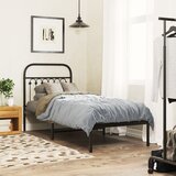 Maison Chic Kovinski Posteljni okvir - Enojna postelja - Postelja za odrasle z vzglavjem črn 75x190 cm, (21693974) | Shoptok.si