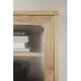 Rowico Vitrina v hrastovem dekorju z drsnimi vrati v naravni barvi 170x75 cm Hazelton – | Shoptok.si