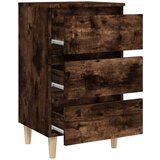  Noćni ormarić s drvenim nogama dimljeni hrast 40 x 35 x 69 cm | shoptok.hr