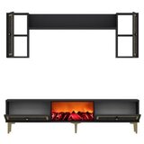 Hanah home tv polica orion fireplace anthracite gold | Eponuda.com