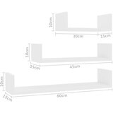  Zidne police 3 kom bijele 80x18x18 cm konstruirano drvo | shoptok.hr