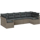  Sjedeća garnitura za vrt 7 kom. Siva poliratan 289 x 122 x 85 cm | Shoptok.si